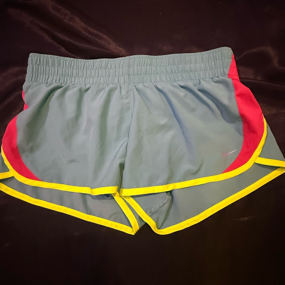 Nike Gray and Yellow Athletic Shorts Lightweight Design